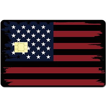 Rectangle PVC Plastic Waterproof Card Stickers, Self-adhesion Card Skin for Bank Card Decor, Flag, 186.3x137.3mm