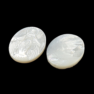 Carved Natural White Shell Cabochons(SSHEL-N038-08C-02)-2