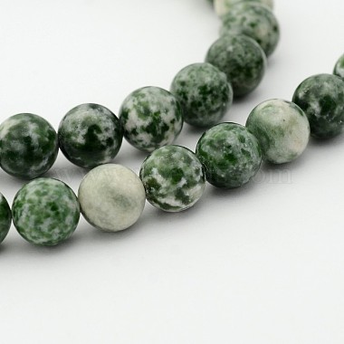 6mm Round GreenSpot Stone Beads