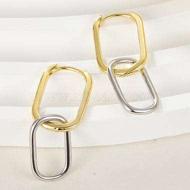 925 серебряные серьги-кольца с подвесками женские(EJEW-F317-29GP)-2