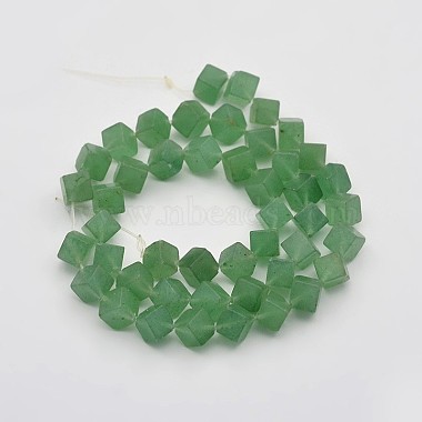 Cube Natural Green Aventurine Beads Strands(G-N0154-39)-2