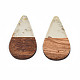 Transparent Resin & Walnut Wood Pendants(RESI-N025-030-A02)-1
