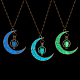 3Pcs 3 Colors Platinum Plated Alloy Crescent Moon Pendant Necklaces Set(NJEW-AN0001-31)-1