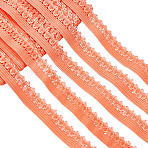 Polyester Elastic Cords with Single Edge Trimming, Flat, with Cardboard Display Card, Dark Orange, 13mm(EC-GF0001-38C)