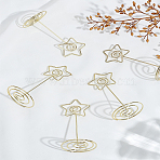 8Pcs Carbon Steel Name Card Holder, Photo Memo Holders, with Swirl Wire Clip, for Desktop, Party Decoration, Star, Golden, 35~40x85mm(AJEW-LP0010-29)