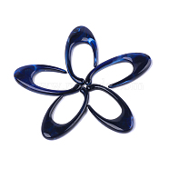 Acrylic Beads, Imitation Gemstone Style, No Hole/Undrilled, Dark Blue, 69x33x8mm, about 70pcs/500g(OACR-T008-03E)