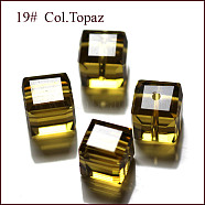 Imitation Austrian Crystal Beads, Grade AAA, Faceted, Cube, Olive, 8x8x8mm(size within the error range of 0.5~1mm), Hole: 0.9~1.6mm(SWAR-F074-8x8mm-19)