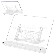 Foldable Rectangle Acrylic Desktop Display Stands, for Book Holder, Clear, 30x23.5x22.5cm(ODIS-WH0038-46)