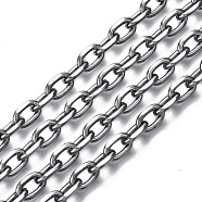 Unwelded Iron Cable Chains, Diamond Cut Chains, with Spool, Gunmetal, 10.7x6.8x1.9mm, about 32.8 Feet(10m)/roll(CH-S125-20A-01)