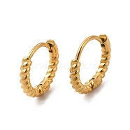 316 Stainless Steel Hoop Earrings for Women, Real 18K Gold Plated, 11x12.5x2mm, Pin: 0.8mm(EJEW-C004-16A-G)