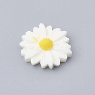 Resin Cabochons, Flower/Daisy, White, 23x22x7mm(X-CRES-N007-10M)
