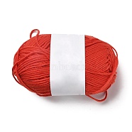 Milk Cotton Knitting Acrylic Fiber Yarn, 4-Ply Crochet Yarn, Punch Needle Yarn, Crimson, 2mm(YCOR-NH0001-01B)