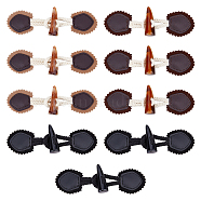 9 Pairs 3 Colors Resin Button, Imitation Leather Horn Toggle Button, Sewing Accessories, Mixed Color, 55x160x18mm, 3 pairs/color(BUTT-FH0001-007)