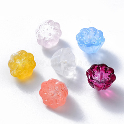 Transparent Glass Beads, Mixed Style, Lotus Pod, Mixed Color, 11x10.5x8mm, Hole: 1mm(GLAA-T016-35)