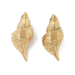 304 Stainless Steel Pendants, Conch Charms, PVD Vacuum Plating, Real 18K Gold Plated, 18x8x7mm, Hole: 1mm(STAS-P380-53G)