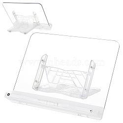 Foldable Rectangle Acrylic Desktop Display Stands, for Book Holder, Clear, 30x23.5x22.5cm(ODIS-WH0038-46)