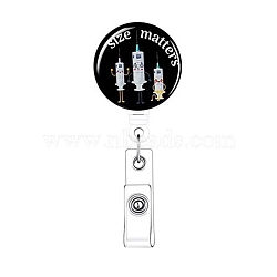 Badge Reel for Nurse Doctor, Retractable Alligator Clip, Work Name Tag ID Card Badge Scroll Holders, Black, 86x30mm(FIND-SX0001-214)