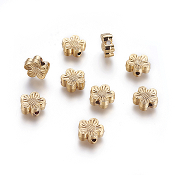 Alloy Beads, Long-Lasting Plated, Flower, Golden, 8x8.5x3mm, Hole: 1.2mm