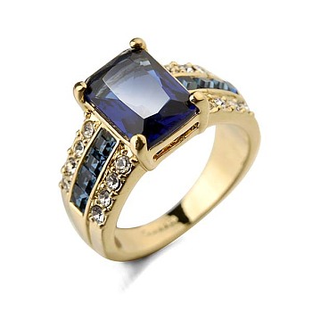 Chic and Trendy Women's Ring Jewelry - European & American Fashion Accessories, Prussian Blue, Number 8