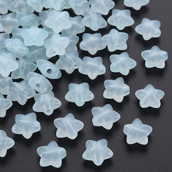 Transparent Acrylic Beads, Imitation Jelly, Star, Light Blue, 10x10.5x6mm, Hole: 1.6mm, about 1690pcs/500g