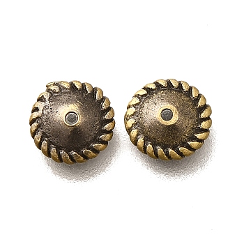 Rack Plating Bead Caps, Cadmium Free & Lead Free, Long-Lasting Plated, Flat Round, Antique Bronze, 6x0.8mm