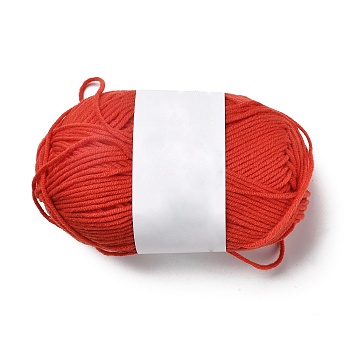 Milk Cotton Knitting Acrylic Fiber Yarn, 4-Ply Crochet Yarn, Punch Needle Yarn, Crimson, 2mm