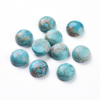 10mm Turquoise Half Round Imperial Jasper Cabochons