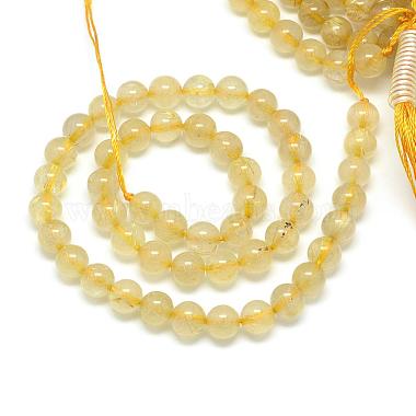 Natural Gold Rutilated Quartz Beads Strands(G-S150-17-8mm)-2