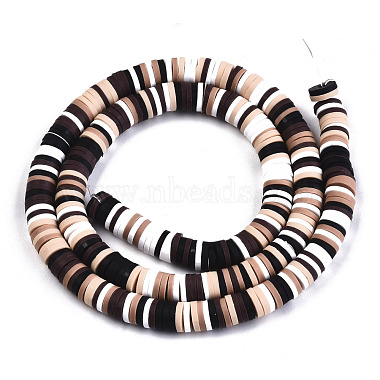Handmade Polymer Clay Beads Strands, for DIY Jewelry Crafts Supplies,  Heishi Beads, Disc/Flat Round, Mixed Color, 6x0.5~1mm, Hole: 1.8mm, about