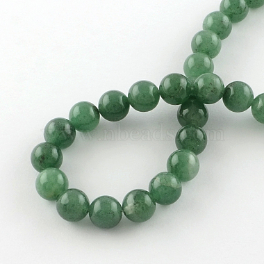 Ronds naturels verts perles aventurine brins(G-R331-8mm-01)-2