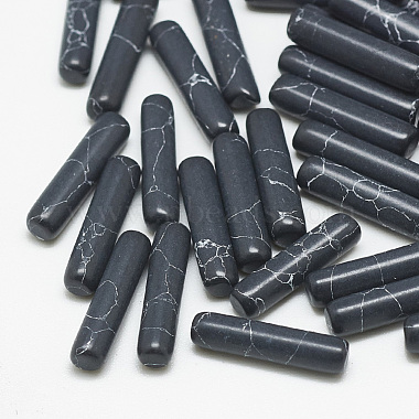 13mm Black Column Synthetic Turquoise Cabochons