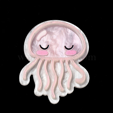 Ocean Theme Jellyfish Acrylic Alligator Hair Clips(OHAR-A009-01G)-2