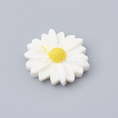 White Flower Resin Cabochons