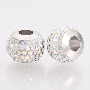 Polymer Clay Rhinestones European Beads(FPDL-T001-01A)-3