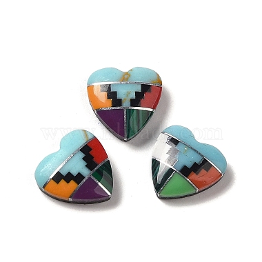 Colorful Heart Mixed Stone Cabochons