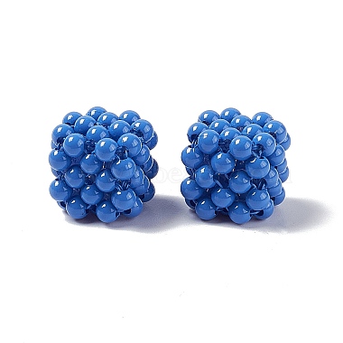 Handmade Opaque Plastic Woven Beads(KY-P015-06)-2