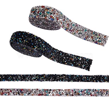 4 yards 4 styles strass hotfix en résine scintillante (adhésif thermofusible à l'arrière)(DIY-SZ0002-30)-1