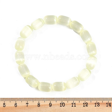 Dyed Natural Selenite Column Beaded Stretch Bracelets for Women(BJEW-I312-05C)-5