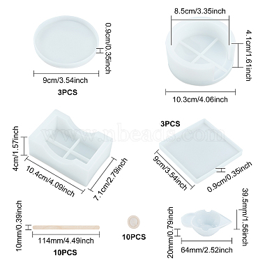 Juegos de moldes de silicona para tapetes para tazas superfindings(DIY-FH0002-21)-3
