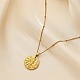 Collar con colgante de acero inoxidable con moneda de constelación para mujer(PW-WG95399-10)-1