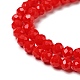 1 Strand Opaque Solid Red Color Faceted Crystal Glass Rondelle Beads Strands(X-EGLA-F049A-02)-3