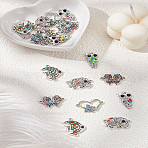 20Pcs 5 Styles Alloy Links/Connectors, with Resin, Butterfly & Heart & Elephant & Fish & Owl, Antique Silver, 14~22x11~23.5x2~3mm, Hole: 1.5~1.8mm, 4pcs/style(FIND-LP0007-99)