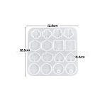 DIY Geometrical Pendants Silicone Molds, Resin Casting Molds, For UV Resin, Epoxy Resin Jewelry Making, White, 128x125x4mm(PW-WG76724-02)