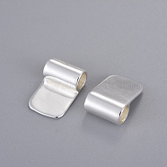 Brass Glue-on Flat Pad Bails, Silver Color Plated, 16.5x11mm, Hole: 4.5mm(KK-D519-B-S)