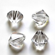 Imitation Austrian Crystal Beads, Grade AAA, Faceted, Bicone, Clear, 4x4mm, Hole: 0.7~0.9mm(X-SWAR-F022-4x4mm-001)