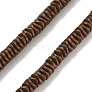 Electroplated Synthetic Non-magnetic Hematite Beads Strands, Wavy Disc, Matte Style, Copper Plated, 4x1.5mm, Hole: 1mm, about 306pcs/strand, 16.30''(41.4cm)(G-H020-M01-18)