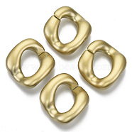 Opaque Spray Painted Acrylic Linking Rings, Quick Link Connectors, for Curb Chains Making, Twist, Gold, 31.5x29x8.5mm, Inner Diameter: 17.5x11mm, Side Length: 26.5x27.5mm, about 175pcs/500g(OACR-S021-25A-B01)