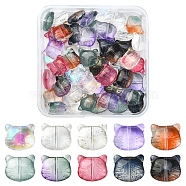 50Pcs 10 Colors Glass Beads, for Jewelry Making, Cat, Mixed Color, 12.5x14x6.5mm, Hole: 1mm, 5pcs/color(GLAA-FS0001-26)