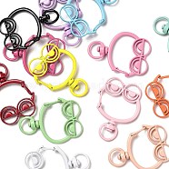 Spray Painted Alloy Swivel Lobster Claw Clasps, Swivel Snap Hook, Frog, Mixed Color, 41x30mm(FIND-B024-02)