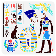 PET Hollow Out Drawing Painting Stencils, for DIY Scrapbook, Photo Album, Egypt Theme Pattern, 30x30cm(DIY-WH0391-0230)